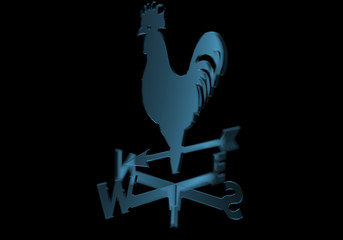 Weather cock (3D xray blue transparent)