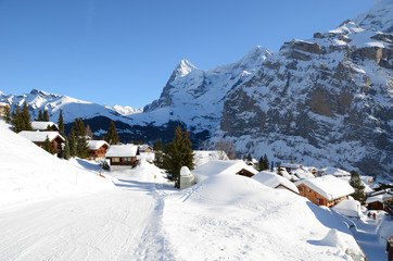 Muerren, famous Swiss skiing resort