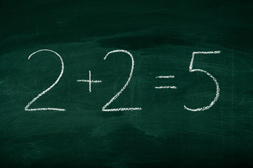 Mistake in math on chalkboard - 44927527