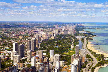 Fototapeta na wymiar Aerial View of Chicago Downtown