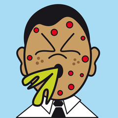 visage expression figure portrait malade vomir