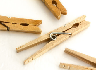 Wood Clothes Pins with Spring
