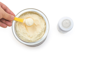 powdered milk preparing with clipping path