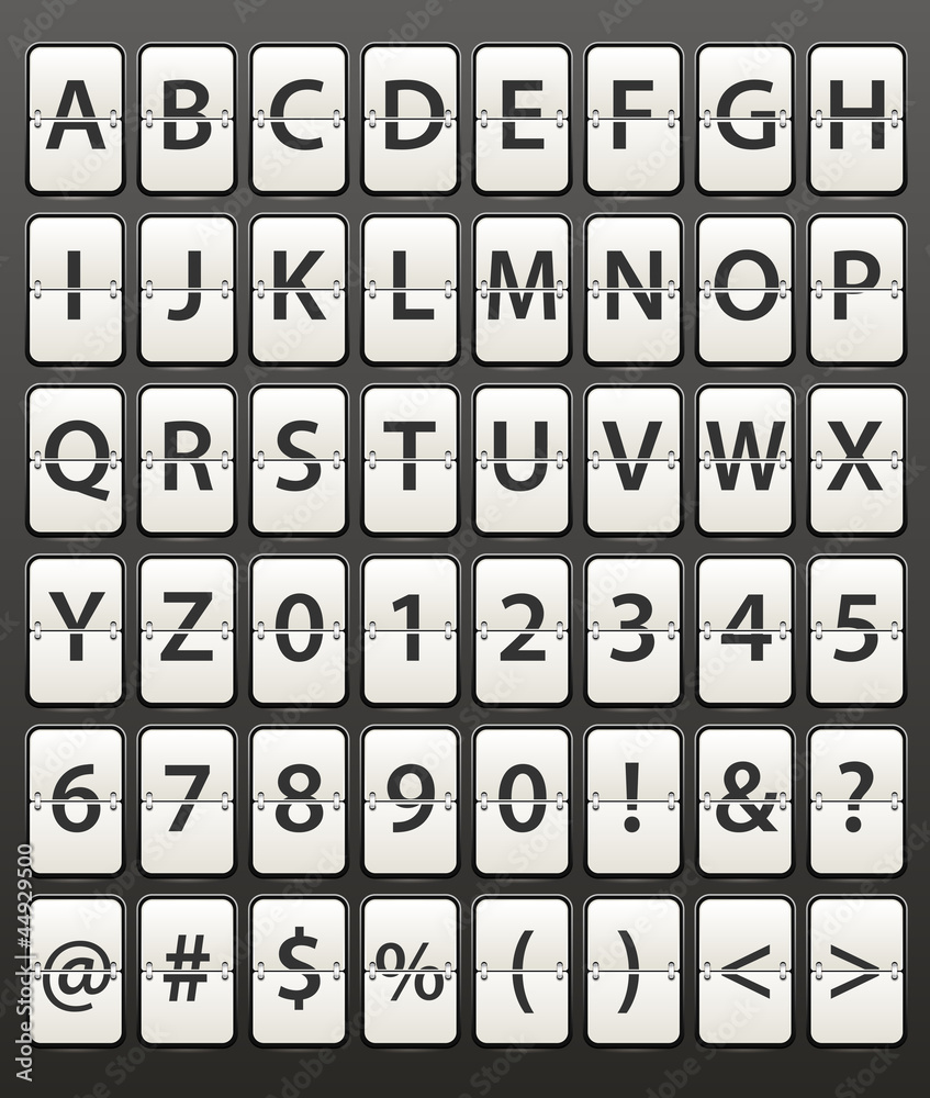 Poster plastic diary with digits set