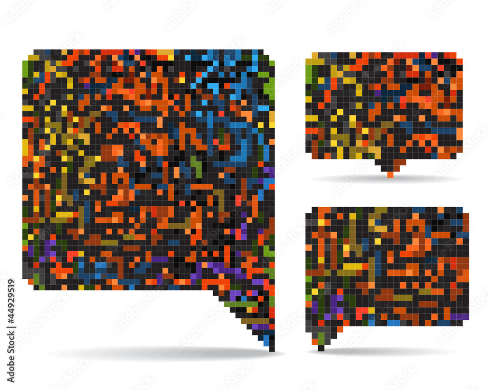 Poster Abstract speech clouds collection of color mosaic elements