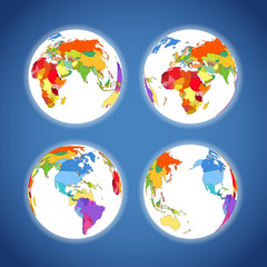 Naklejka premium Earth map colorful scheme collection