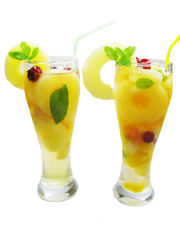 punch cocktail drink with fruit