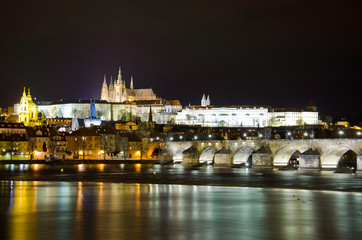 The Charles Bridge at night