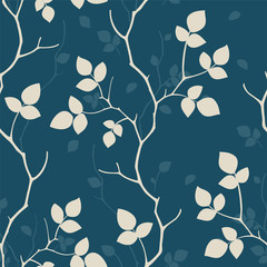 Wallpaper with leaves. Seamless pattern
