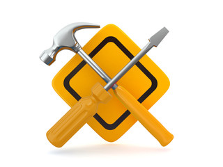 Utility. Tools, screwdriver and hammer.