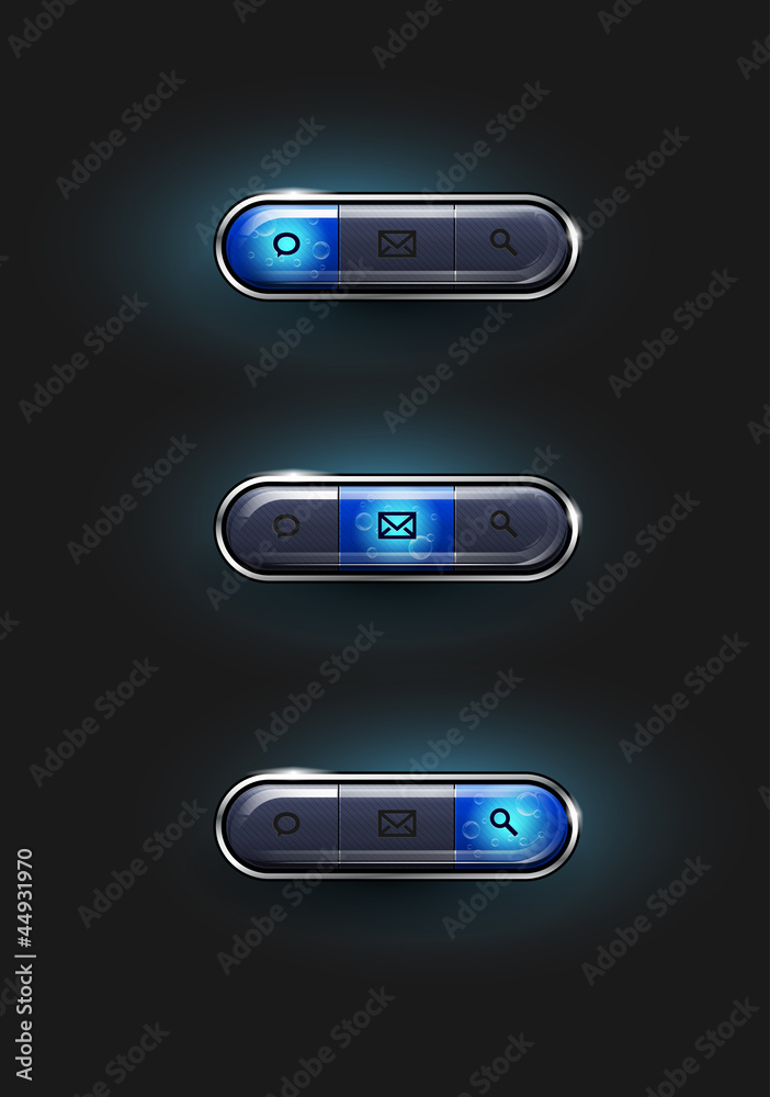 Wall mural set of shiny buttons - vector web elements