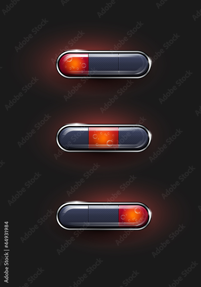 Wall mural set of shiny buttons - vector web elements