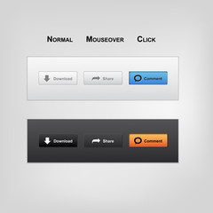 Set of buttons - vector web elements