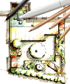 Gartenplan - Zeichnung