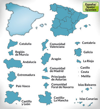 Länderkarte von Spanien