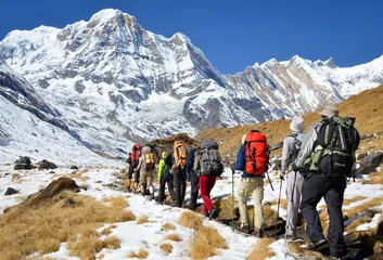 Foto auf Acrylglas Annapurna Trekking zum Annapurna-Basislager