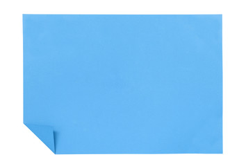 blue paper isolated on white