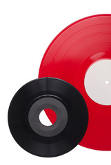 Vinyl records isolated on white