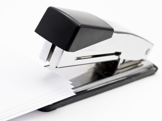 Chrome Stapler with Paper