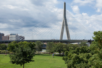 Zakim bridge from Paul Revere park in Boston