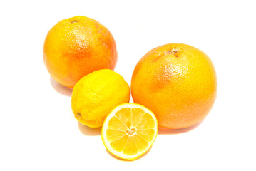two juicy grapefruit and lemon