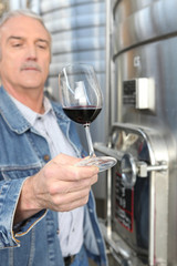 Winemaker with a glass of wine