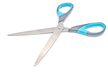 scissors close-up on white