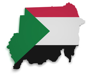 Obraz premium Sudan Map 3d Shape