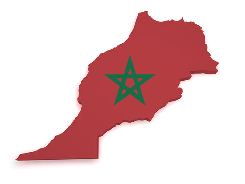 Morocco Map 3d Shape
