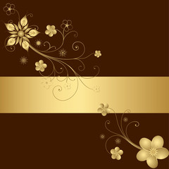 Illustration gold floral greeting
