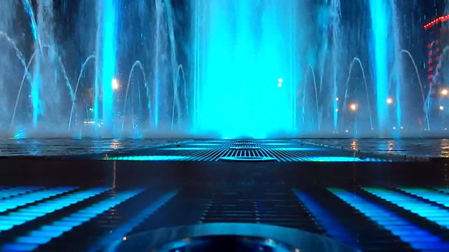 City fountain lights