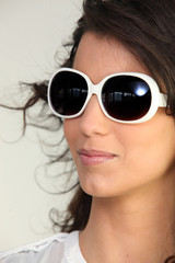 Woman wearing sunglasses