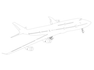 boeing sketch isolated on white background