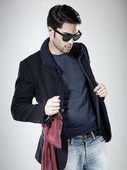 Fototapeta premium attractive man posing in the studio