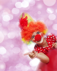 happy clown and bokeh background