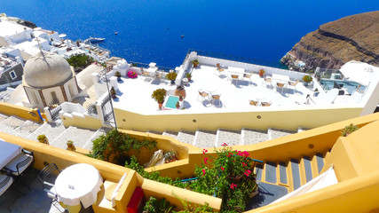 Beautiful view of the sea and houses on Santorini island