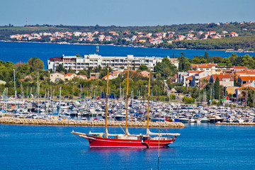 Sailboat in Zadar area waterfront