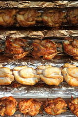 Roasted chicken on the grill