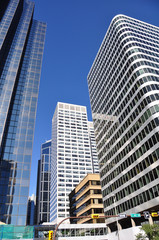 Naklejka premium Skyscrapers towering over Calgary Alberta Canada
