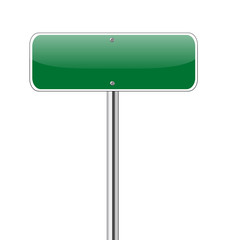 Blank Green Road Sign