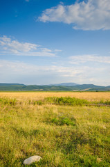 Obraz premium Dull countryside landscape in summer evening