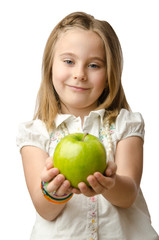 Fototapeta premium Little girl with apple