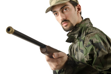 Soldier isolated on the white