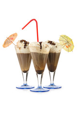 Chocolate cocktail isolated on the white