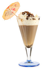 Chocolate cocktail isolated on the white