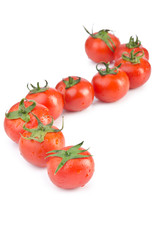 Fresh tomatoes isolated on the white