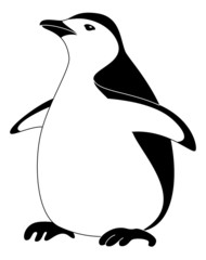 Fototapeta premium Bird emperor penguin, silhouette