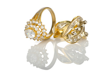 Jewellery ring isolated on white