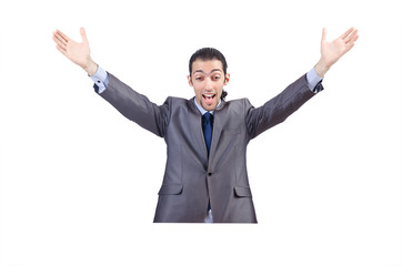 Businessman with blank message