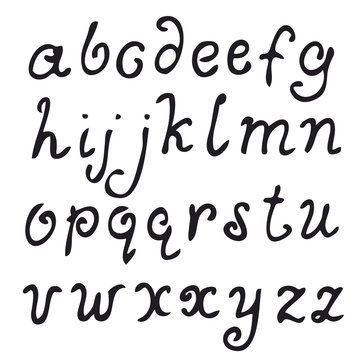 Vector alphabet, hand drawn letters